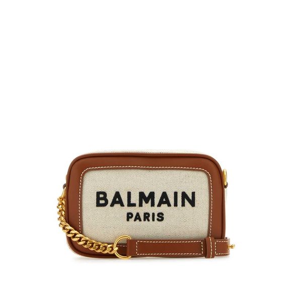 BALMAIN Handbags - BALMAIN Sand Canvas And Leather B-Army Crossbody Bag